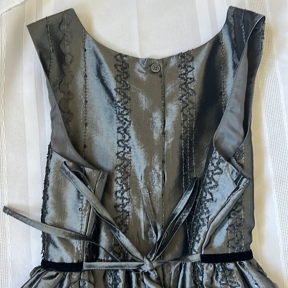 Cherokee | Size 12 Charcoal Gray and Silver Sequined Dress - Picture 5 of 16